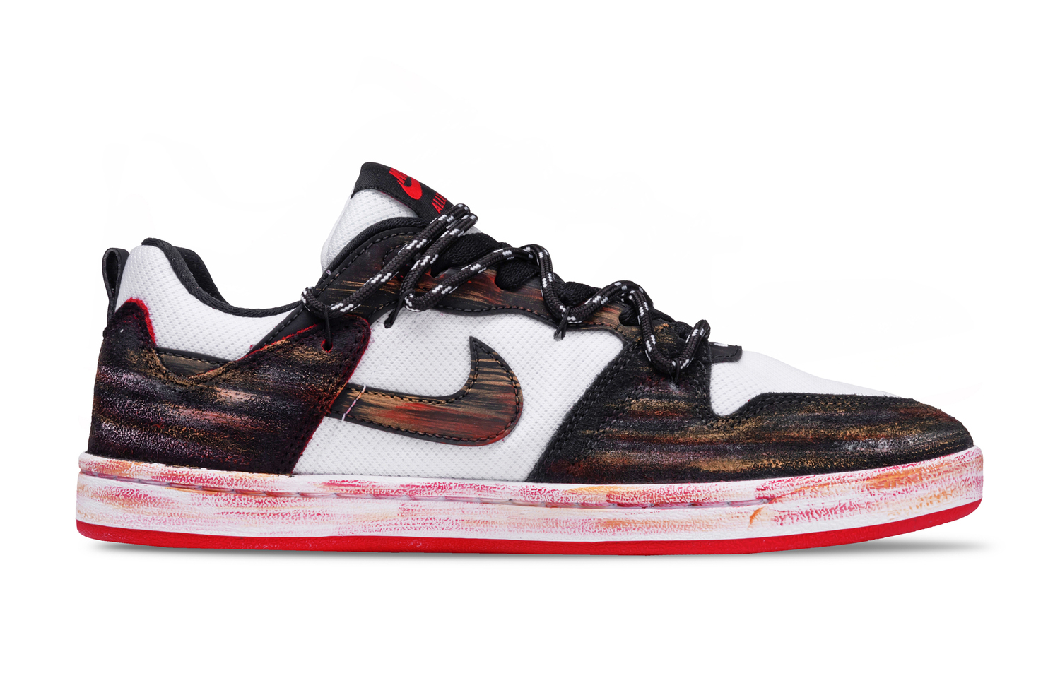 Nike Кроссовки для скейтбординга SB Alleyoop Scorching Sun Gaze Low top детские Black Red Gold — фото 3