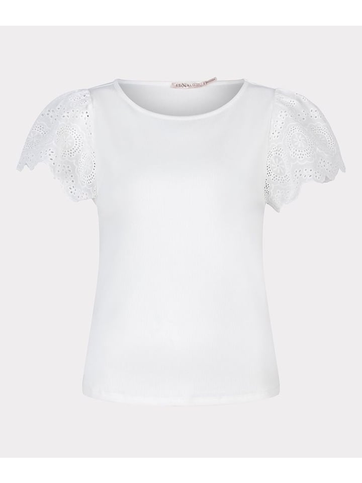 

Футболка Esqualo Feinrippshirt mit Lochstickerei Ärmeln, цвет Weiß XS