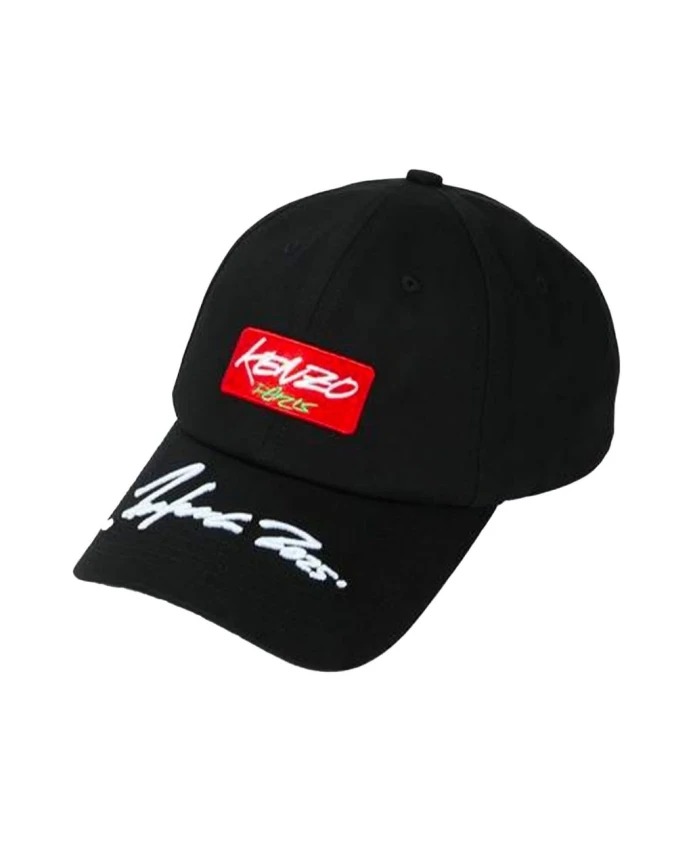 

Черная хлопковая кепка с вышивкой Kenzo, черный