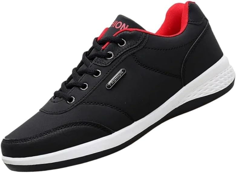 

Мужские кроссовки большого размера низкие - на шнуровке, с круглым носком, повседневные, с амортизацией и противоскользящим подошвенным узором - подходят для всех сезонов, для тренировок, прогулок и повседневной носки Clolinde, черный