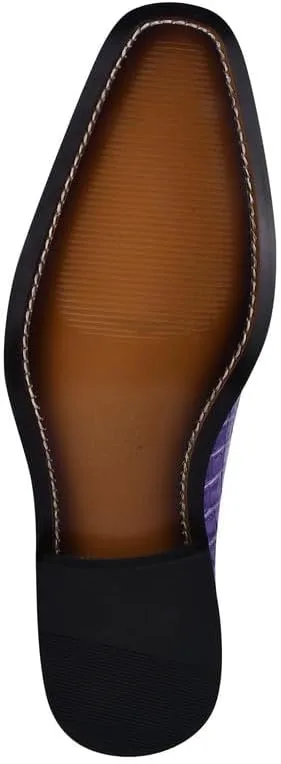 

Мужские кожаные туфли-оксфорды LIBERTYZENO с анималистическим принтом на шнуровке, подарок на Пасху, фиолетовый