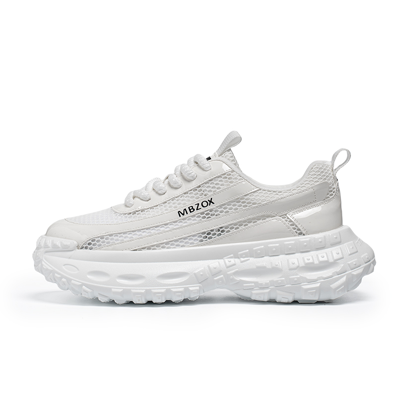 

JANECO Скользоустойчивые износостойкие дышащие массивные низкие кроссовки мужские белые, цвет White