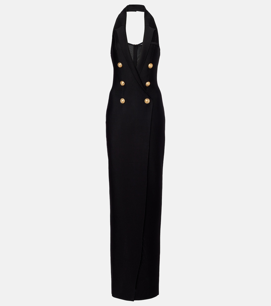 

Платье-блейзер с открытой спиной и халтернеем Balmain, Noir