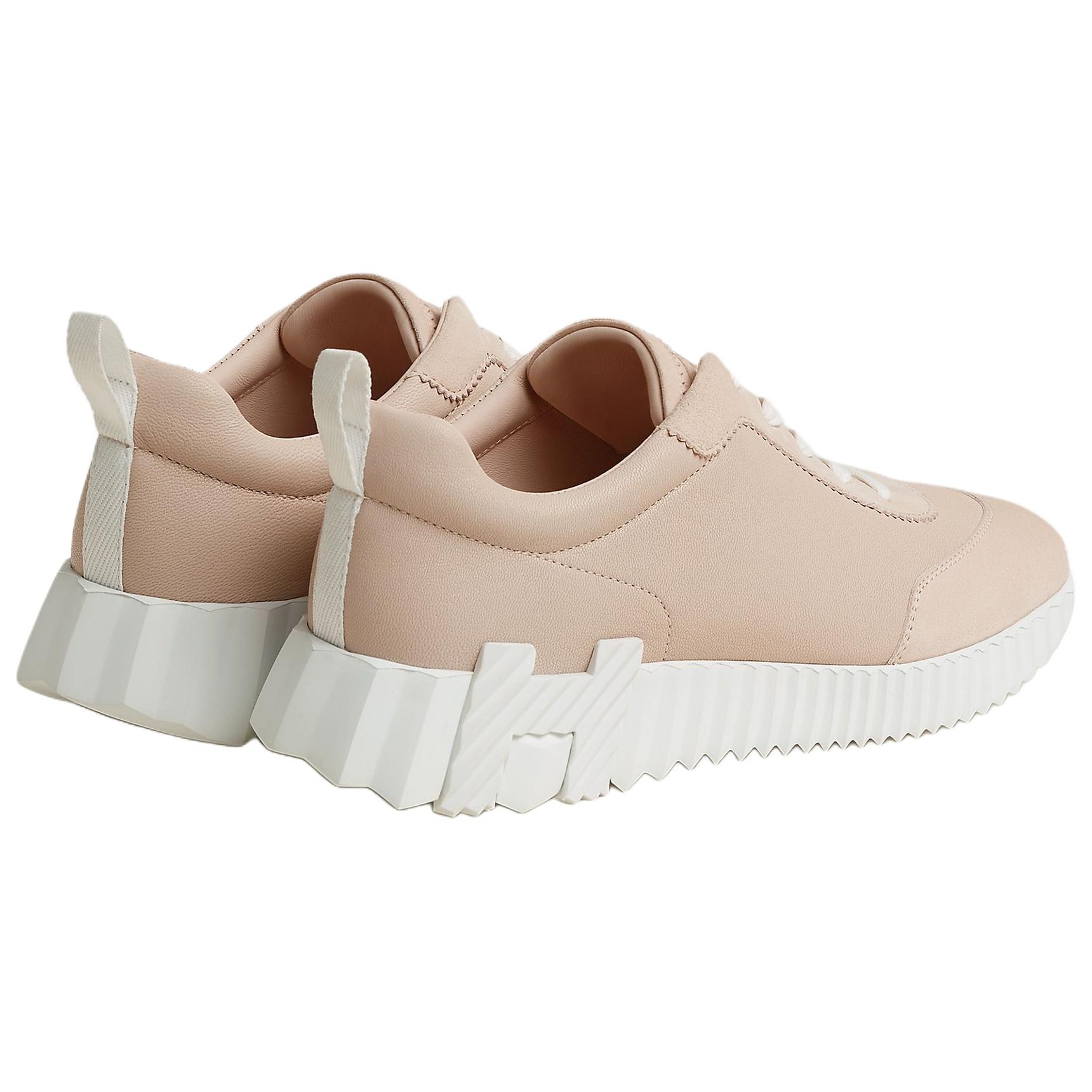 HERMES Bouncing Low top повседневные туфли 4см женские светло-розовые — фото 4