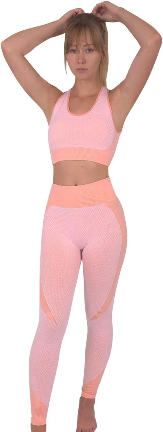 Спортивный комплект из леггинсов и топа Seamless, Pink