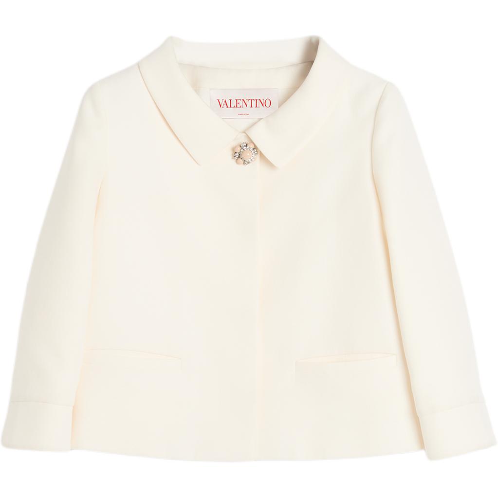 

Футболка Valentino с прямым подолом и отделкой бисером, белая