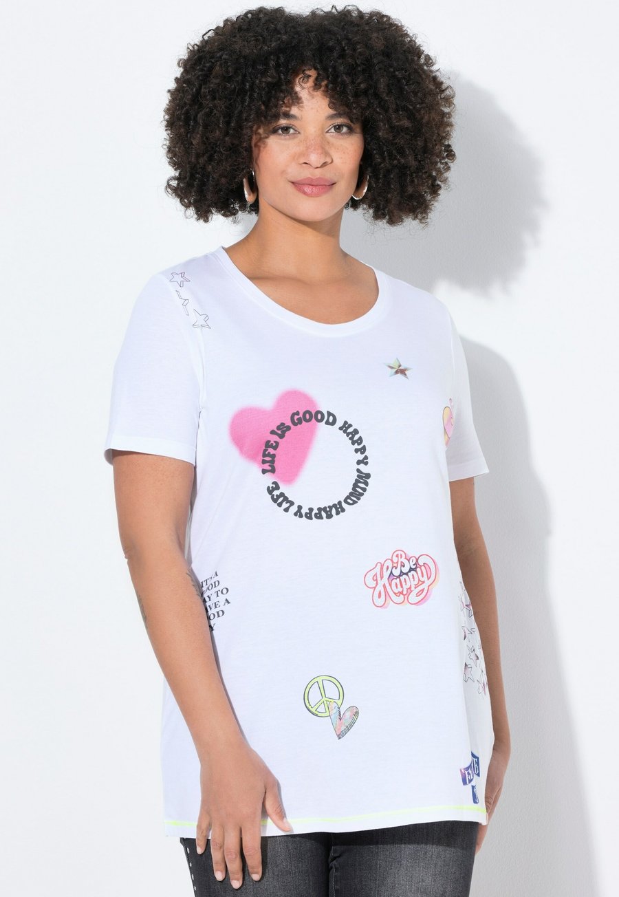 

Футболка Angel of Style REGULAR FIT 3D-MOTIV NÄHTE, Snow White/White, Белый, Футболка Angel of Style REGULAR FIT 3D-MOTIV NÄHTE, Snow White/White