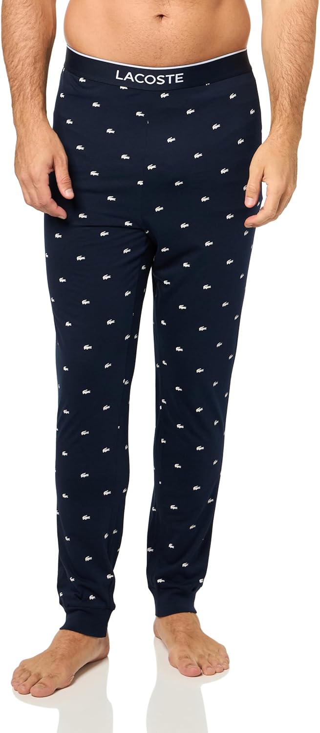 

Lacoste мужские пижамные брюки из джерси, Navy Blue & White