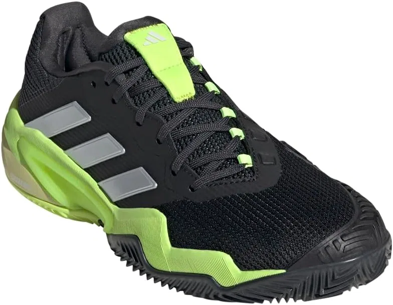 Кроссовки теннисные adidas Barricade 13, Black/Zero Metallic/Lucid Lemon — фото 2