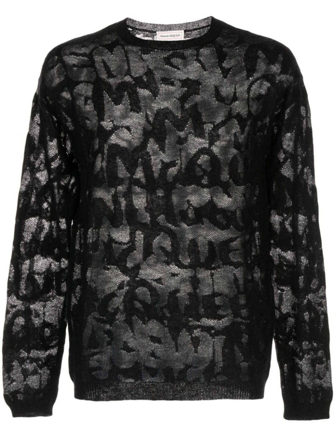 

Alexander McQueen джемпер в технике деворе, черный