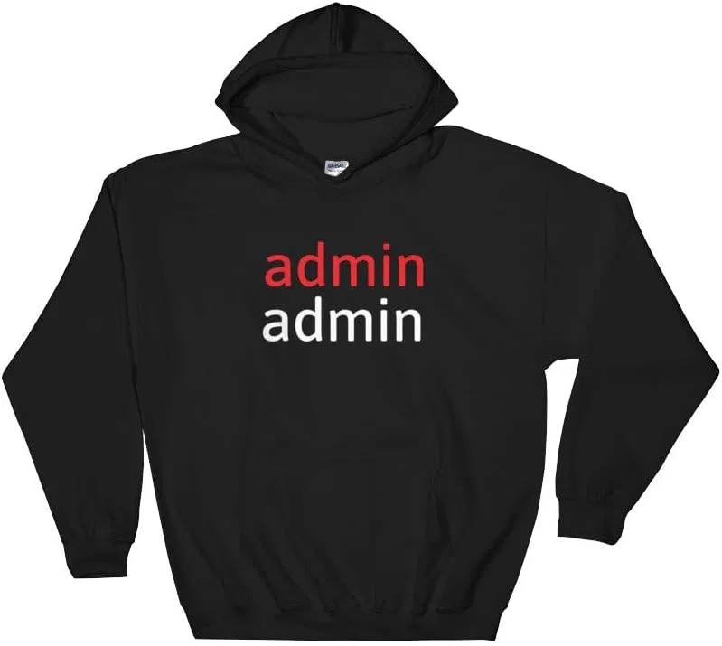admin admin - Толстовка с капюшоном (белый текст) — фото 2
