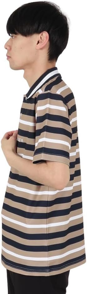 Мужская поло-рубашка Tommy Hilfiger Golf Classic THMA506 с коротким рукавом и многослойной отделкой, песочный — фото 3
