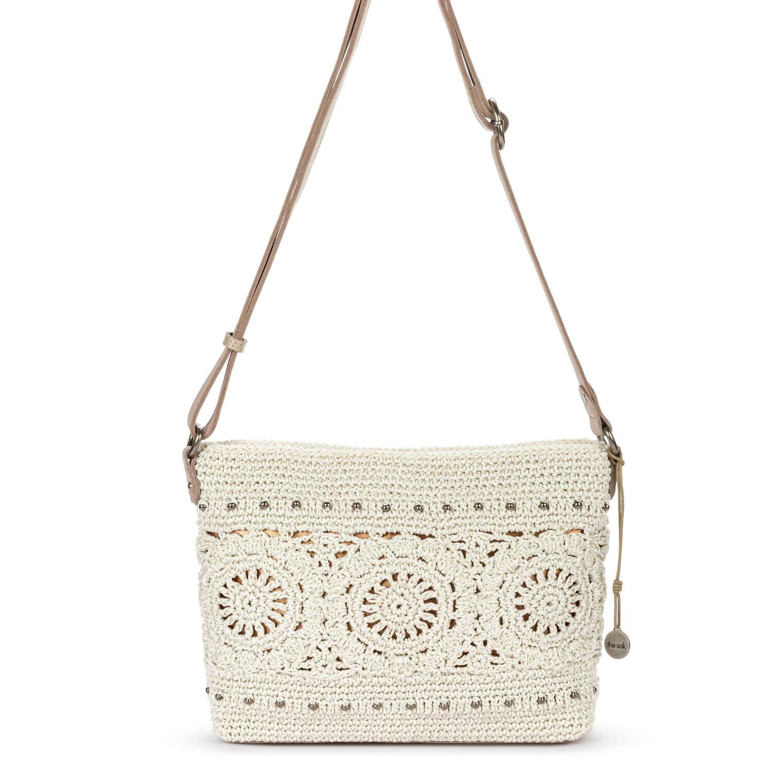 

Мелроуз кроссбоди The Sak, Hand Crochet - Natural Medallion