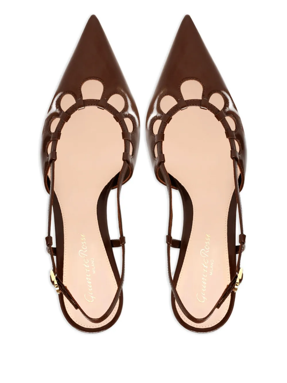Туфли Eloise с вырезом на каблуке 55 мм Gianvito Rossi, коричневый — фото 4