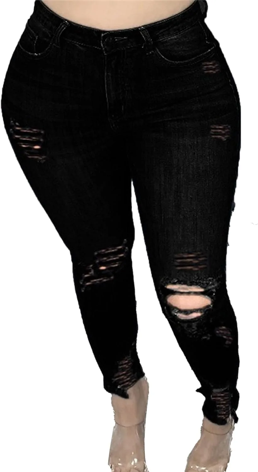 

Плюс сайз скинни джинсы для женщин slim fit BESKWJE