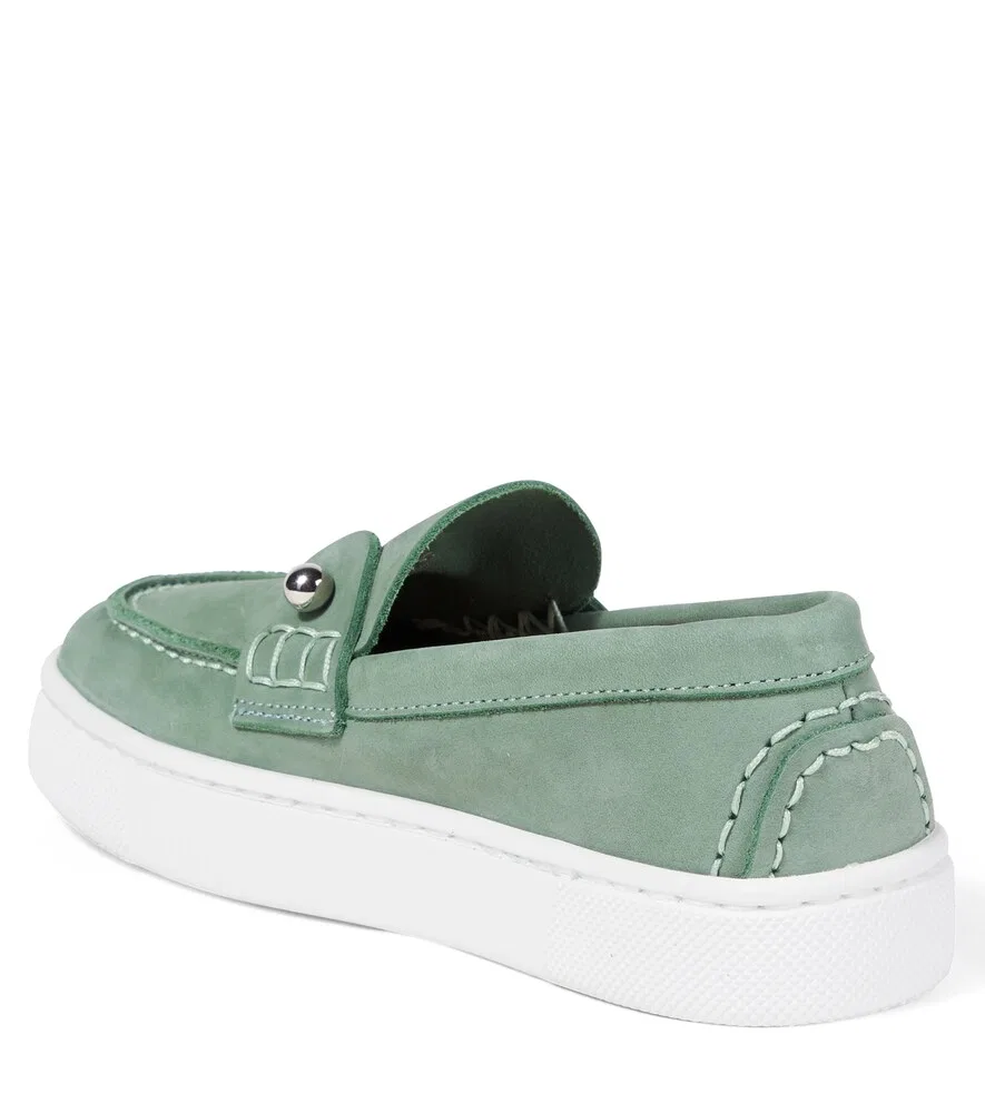 Кожаные лодочные туфли Chambelikid Christian Louboutin Kids, зеленый — фото 2