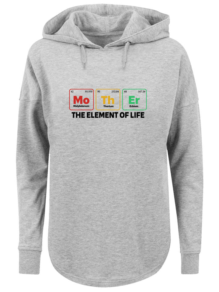 

Толстовка большого размера ко Дню матери в стиле минимализма с таблицей Менделеева, серого цвета. F4NT4STIC
