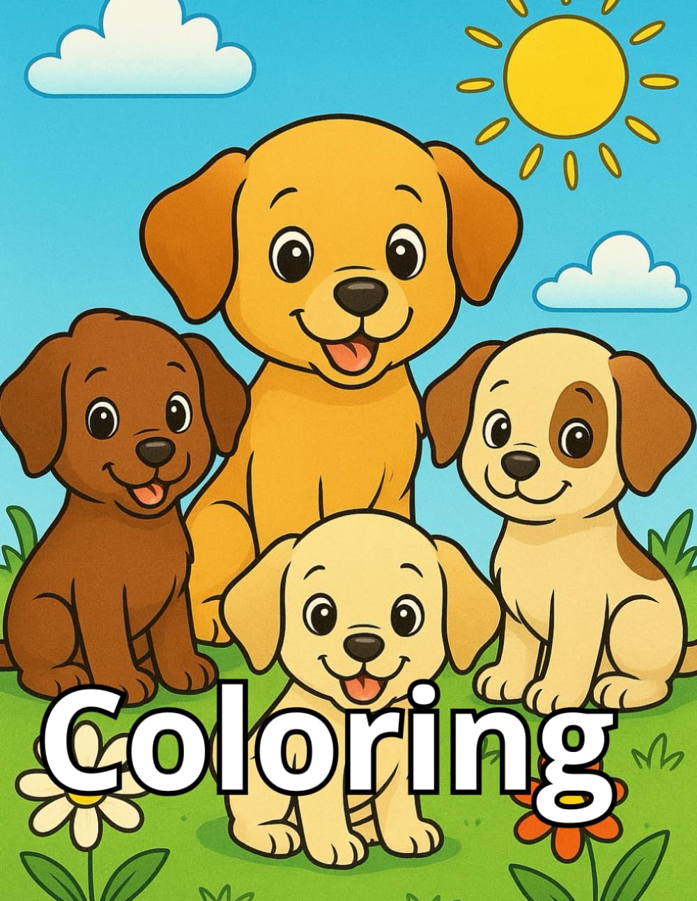 

Puppies Coloring Book: Cute Puppy Coloring Pages for Kids (30 Adorable Designs): Easy and Fun Coloring Book for Kids Ages 3-8 - Creative Activity with Cute Puppies for Boys and Girls (Independently published)