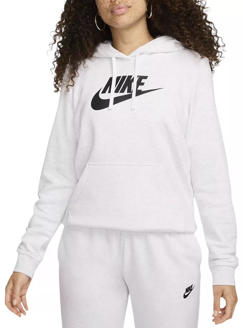 

Женский флисовый пуловер с капюшоном и логотипом Nike Sportswear Club, цвет Birch Heather