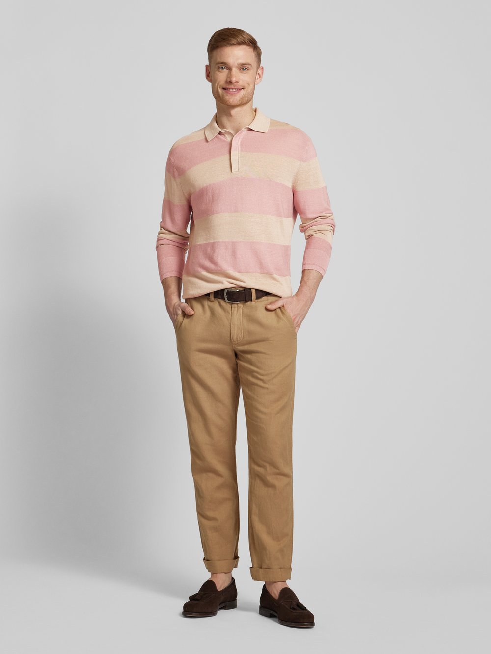 

Льняной свитер с полосками Tommy Hilfiger, розовый