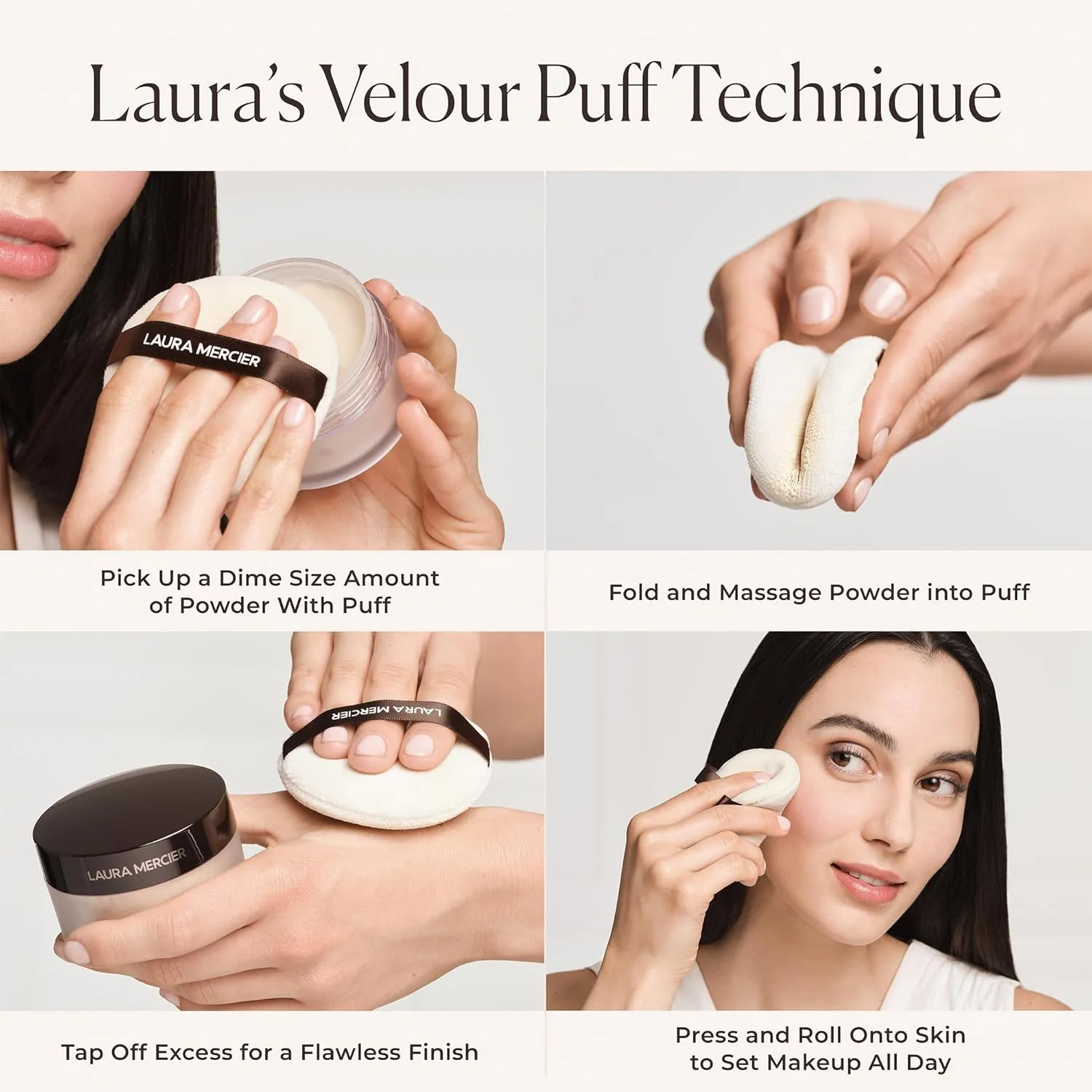 Laura Mercier Translucent Loose Setting Powder в оттенке Translucent Honey: контроль жирного блеска на 24 часа, мягкий матовый финиш, для нормальной и жирной кожи, средние тона + набор с пуховкой Velour Puff, olive — фото 2