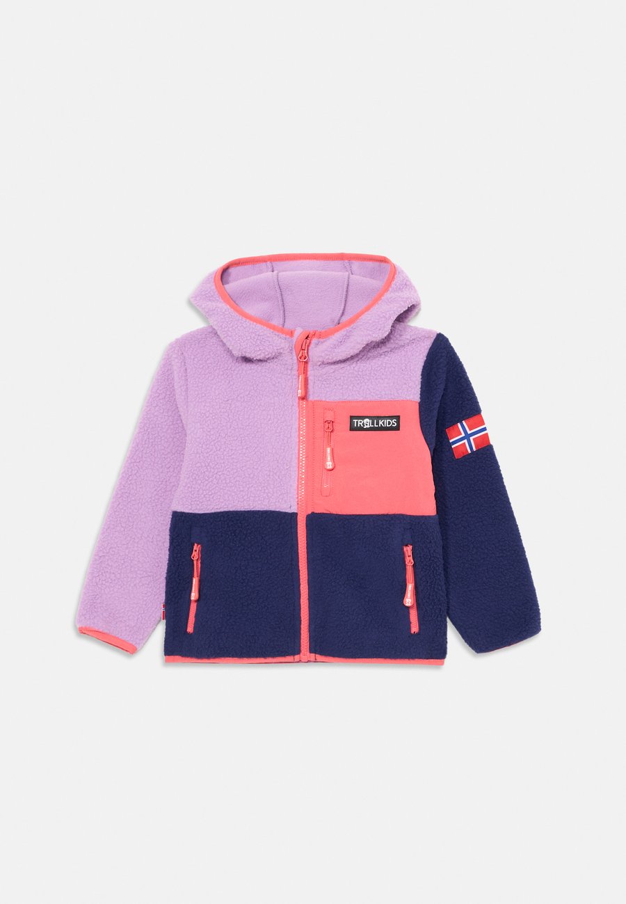 Флисовая куртка TROLLKIDS AURLANDSFJORD UNISEX, Light Violet/Deep Violet/Coral Pink/Lilac