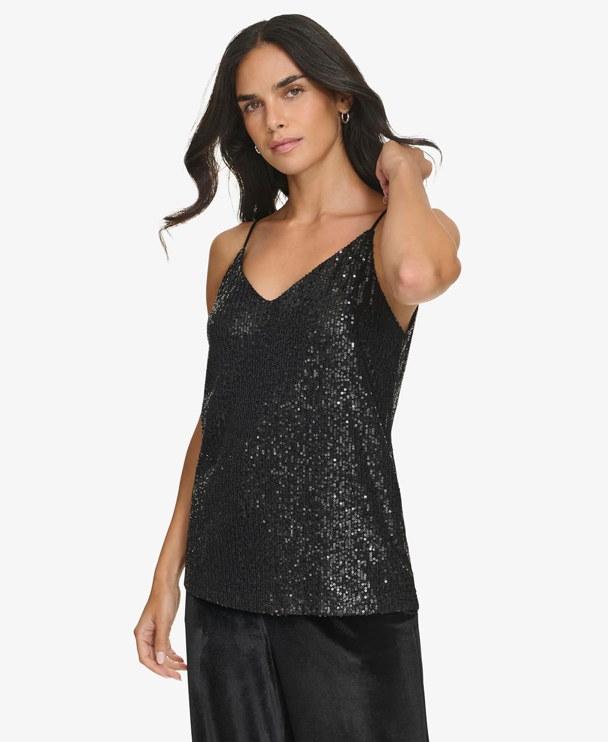 Женская блузка без рукавов Calvin Klein с высоким воротом, Black — фото 3