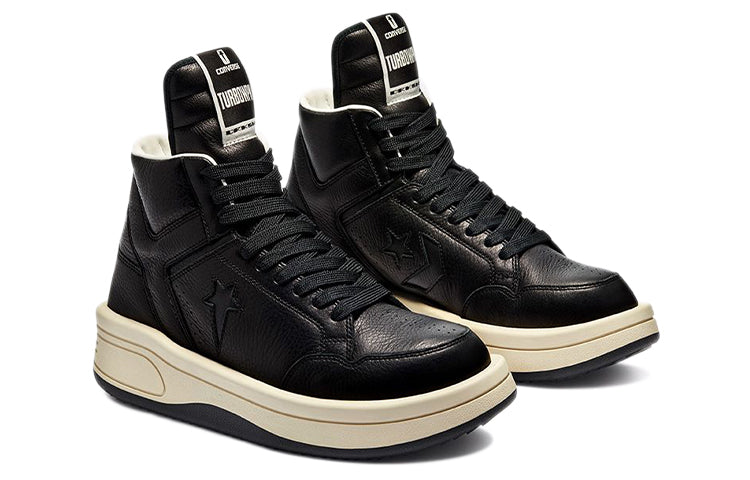 Кроссовки Converse Rick Owens x TURBOWPN Mid 'Black Cloud Cream' 172342C, черный — фото 3