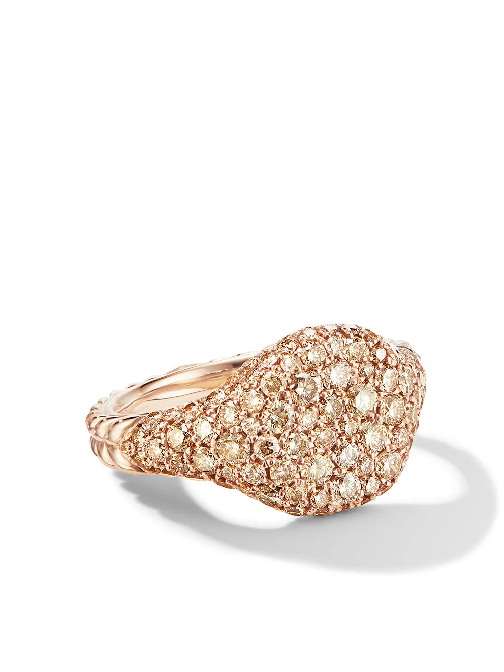 

Кольцо Chevron из розового золота с бриллиантами (10 мм) David Yurman, розовый