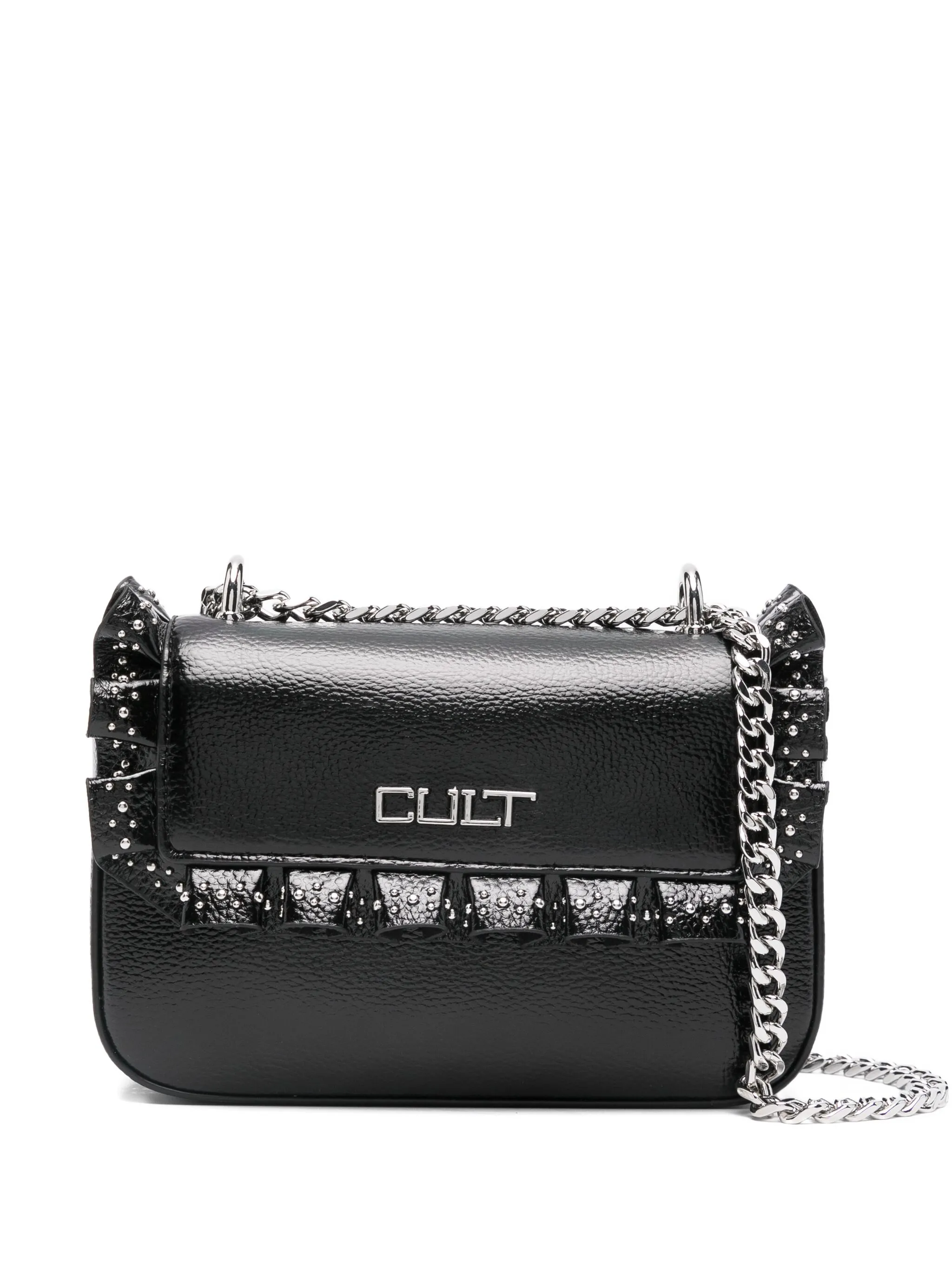 

Сумка-сэтчел с оборками и заклепками Cult, черный
