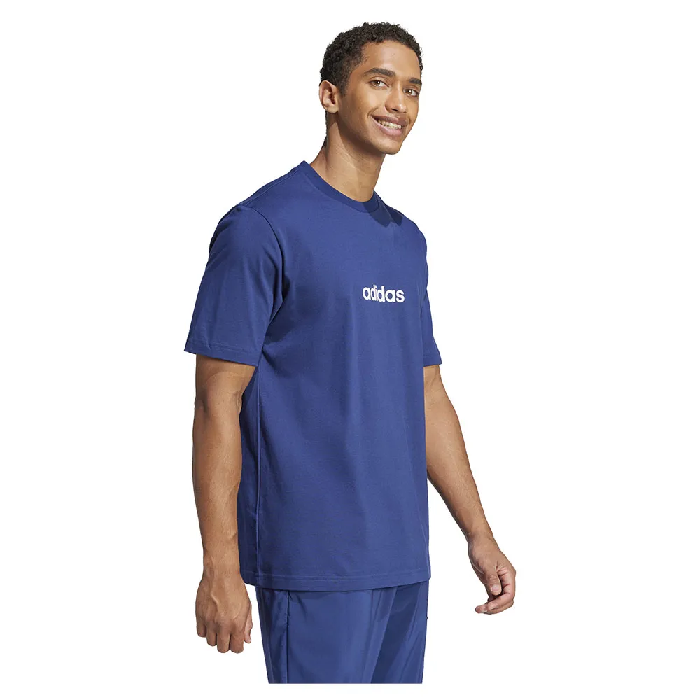 Футболка adidas Essentials Linear Single Jersey, синий — фото 4