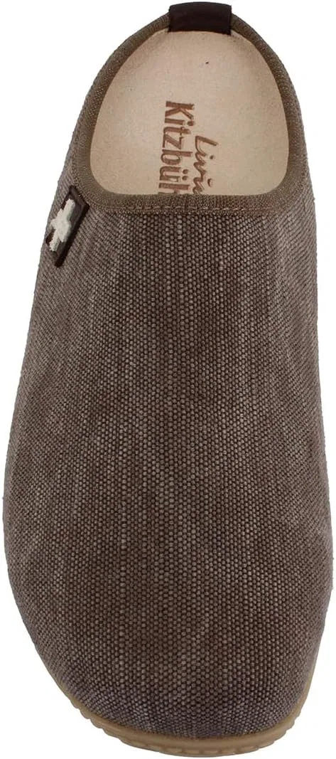 Женские и мужские домашние тапочки Living Kitzbühel - Jute Cotton Summit Cross, съемная кожаная стелька, нескользящая подошва из натурального каучука, Wood — фото 2