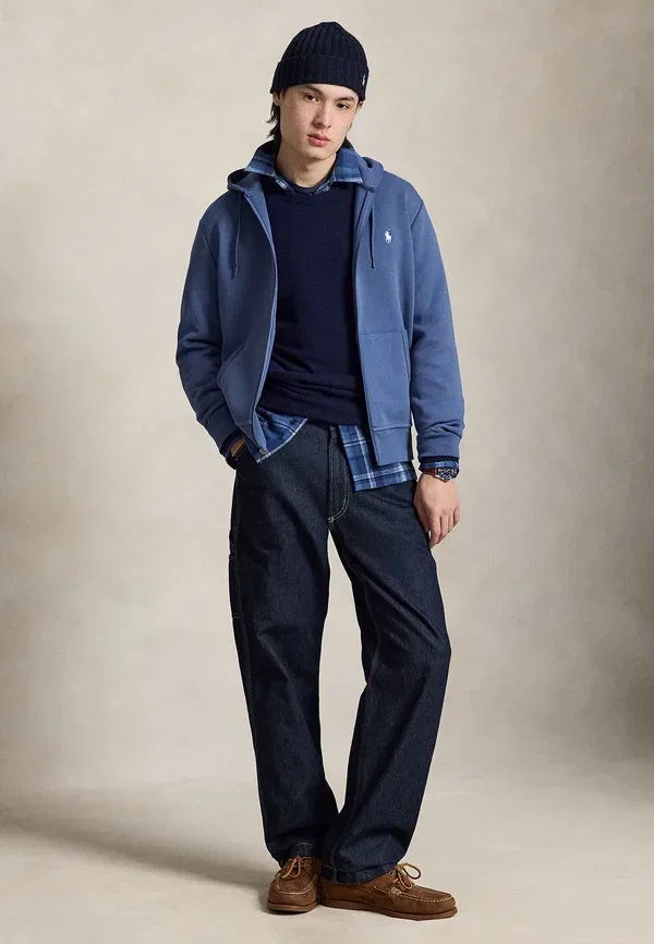 Толстовка с капюшоном на молнии Double Knit Full Zip, Polo Ralph Lauren, землянично-голубой — фото 2