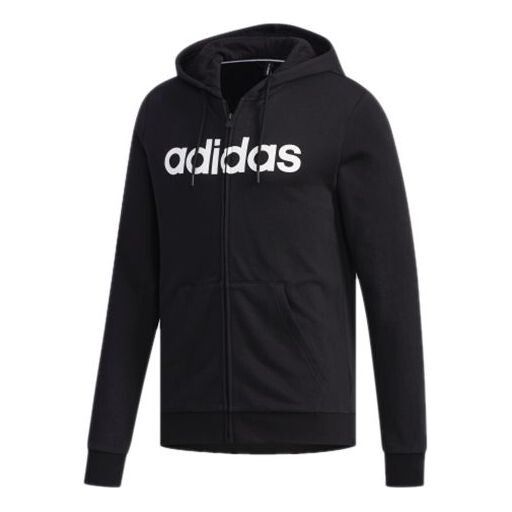 

Куртка adidas neo M CE LNR Z HDY Zipper Casual Sports Hooded Jacket Black, черный