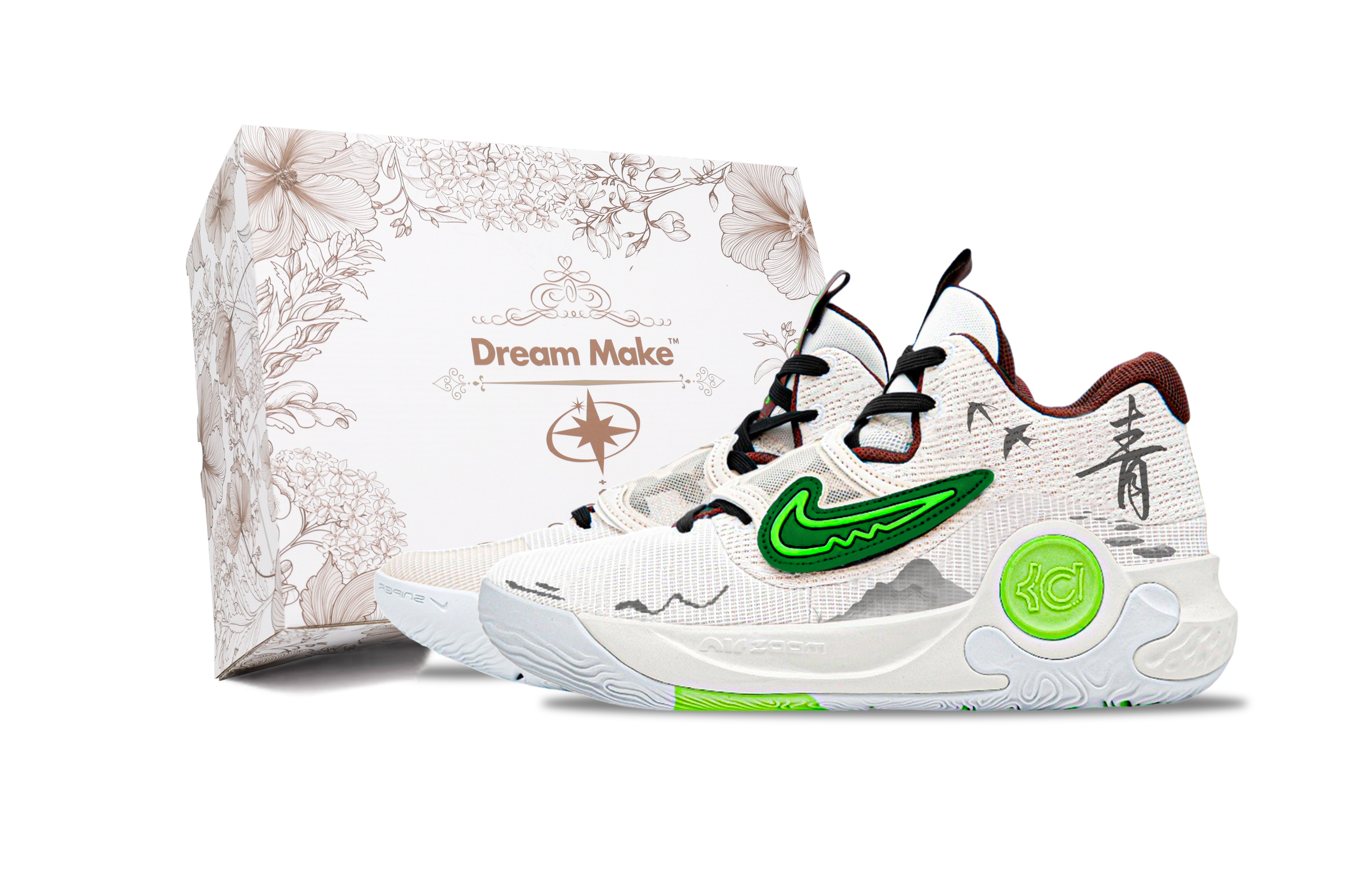 

Nike Баскетбольные кроссовки KD Trey 5 X с низким верхом, износостойкие, мужские, бежево-зеленые