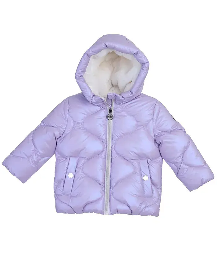 

Детская куртка-пуховик для девочек с принтом Michael Kors, фиолетовый