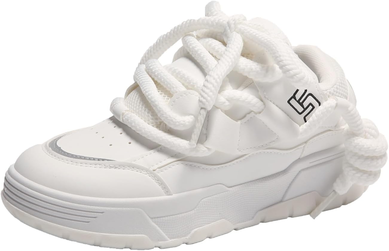 

Мужские кроссовки для ходьбы с массивной подошвой, спортивные повседневные обувь для зала, дышащие кроссовки для бега и модные кеды, легкая и комфортная обувь для ходьбы для мужчин Generic, белый