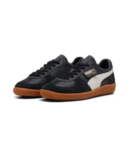 Унисекс кожаные кроссовки PUMA Palermo с Т-образным носком чёрные