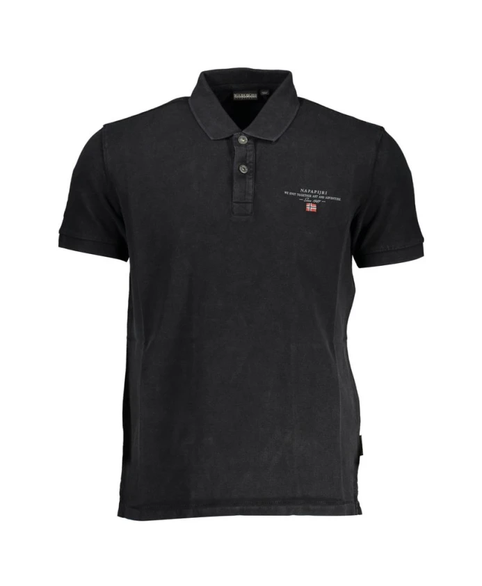 

Черная хлопковая рубашка поло Napapijri, черный