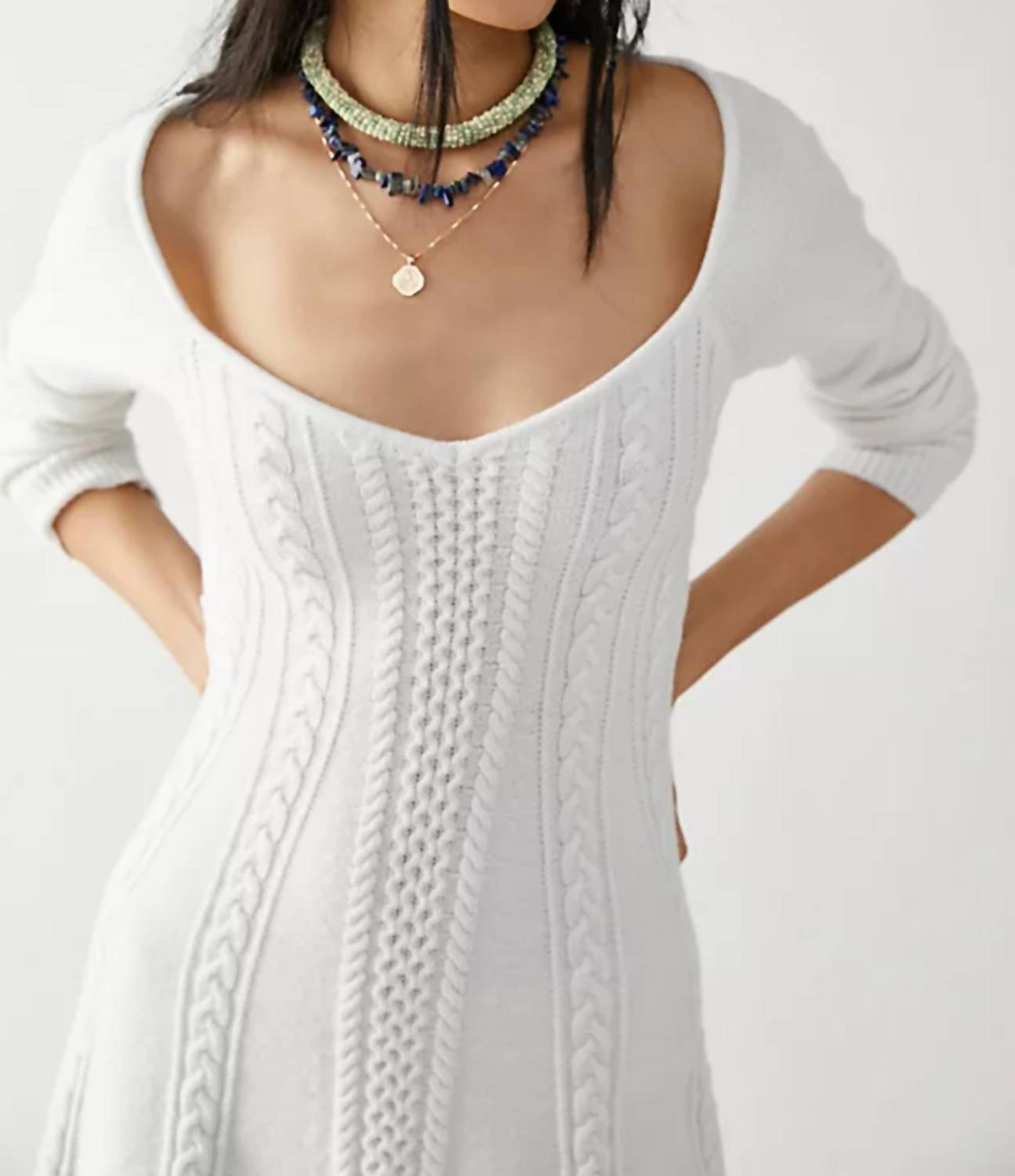 

Платье-свитер Small World Mini в белом цвете Free People