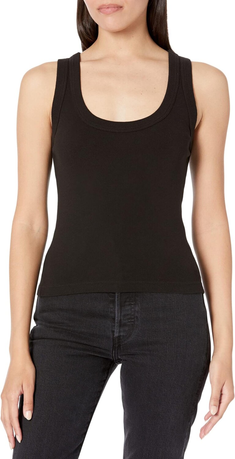 

Топ Michael Stars Elodie Cropped Scoop Neck Tank, черный