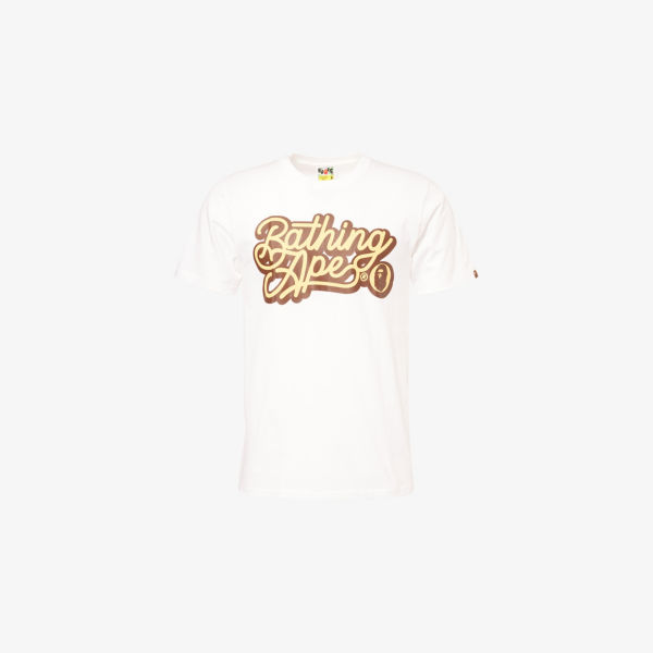 

Футболка A Bathing Ape Script с принтом логотипа, белый