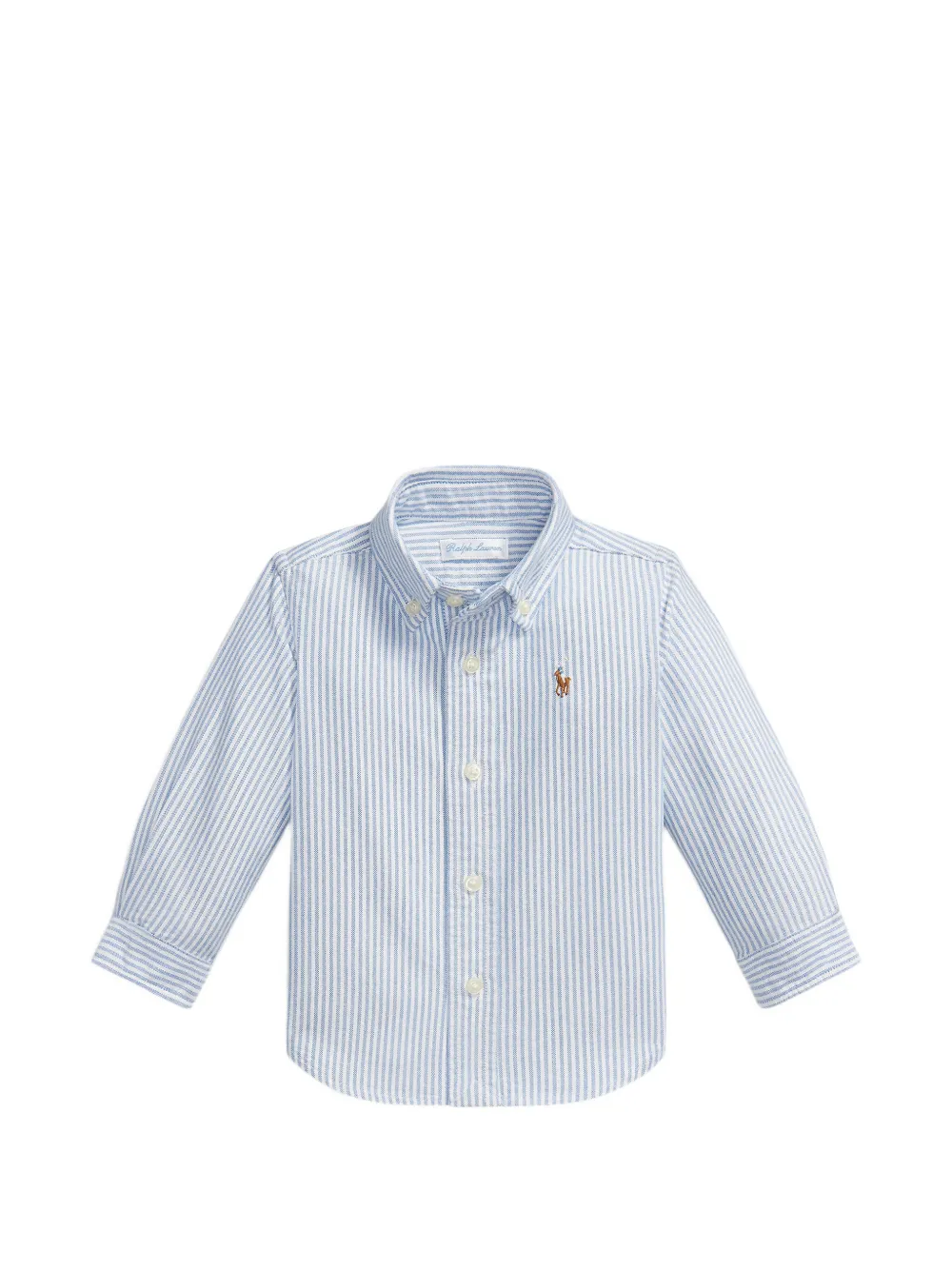 

Полосатая вышитая рубашка Polo Ralph Lauren Kids, синий