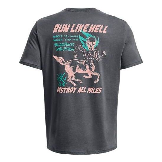 

Футболка run like hell graphic t-shirt 'pitch grey' Under Armour, серый