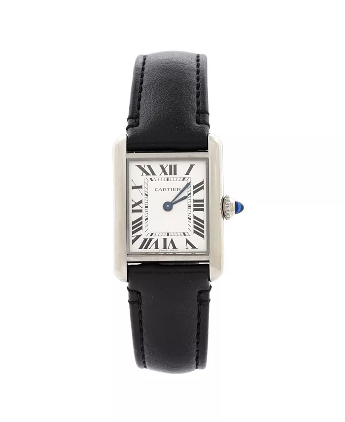 

Часы Must de Cartier SolarBeat Tank Quartz из нержавеющей стали и кожи 22 мм Pre-Owned Cartier, черный