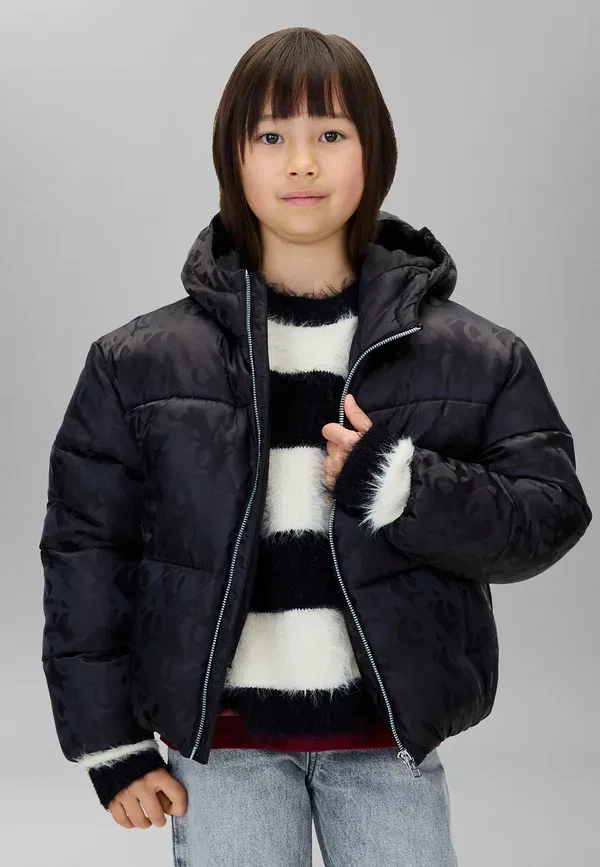 Куртка Calvin Klein Ck logo aop puffer j, beh winter jacket, черный — фото 2