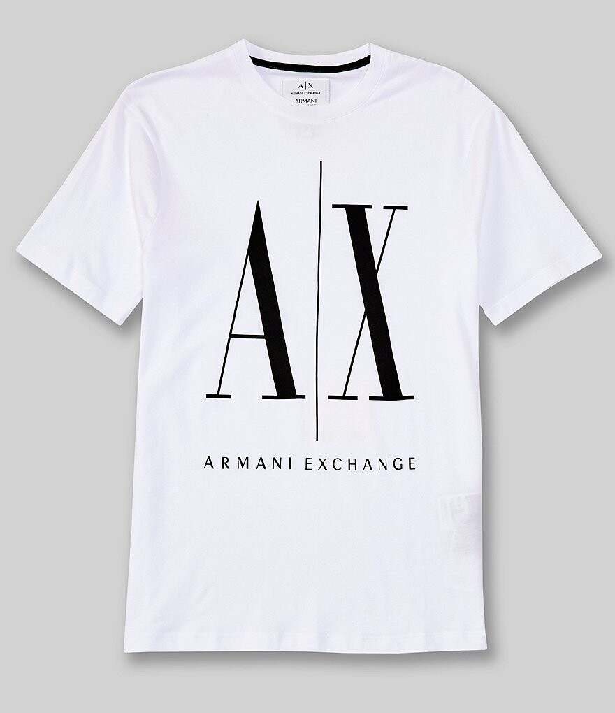 

Футболка с коротким рукавом и крупным логотипом Armani Exchange, белый