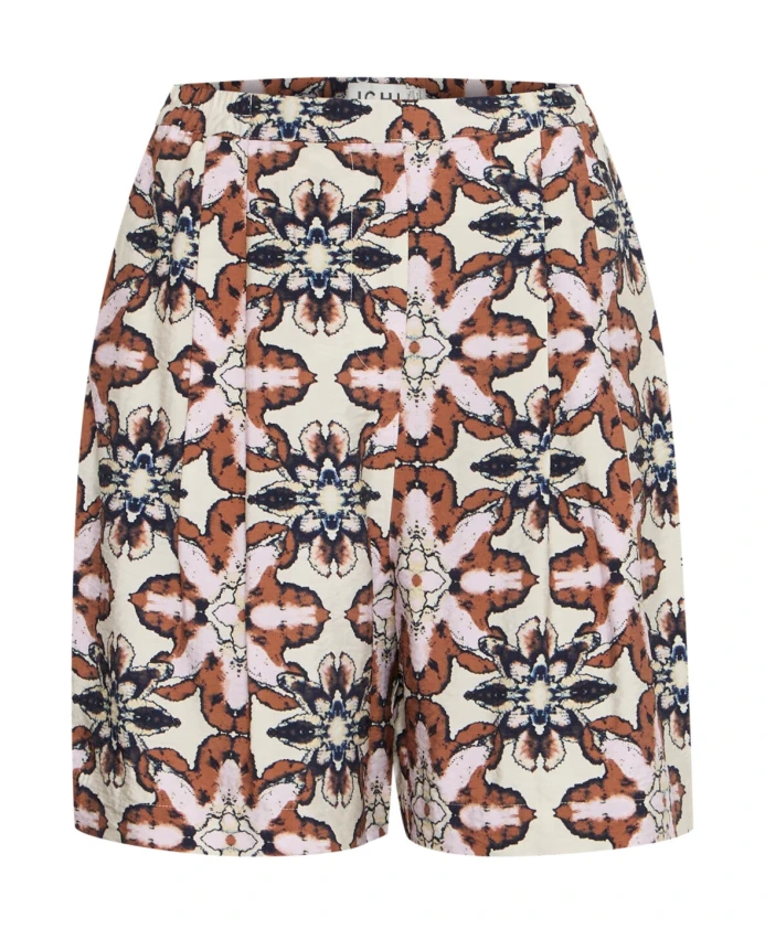 

Шорты с фольклорным цветочным принтом и свободным кроем. Ichi, мультиколор