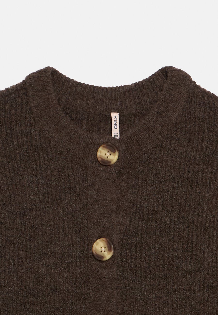 Кардиган ONLY GIRLS KOGCAMILLA O NECK CARDIGAN, Black Coffee Melange/Dark Brown — фото 3