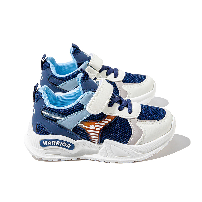 Детские кроссовки для бега Low top с амортизацией, увеличенной высотой, легкие и устойчивые к истиранию WARRIOR, темно-серый черный — фото 4